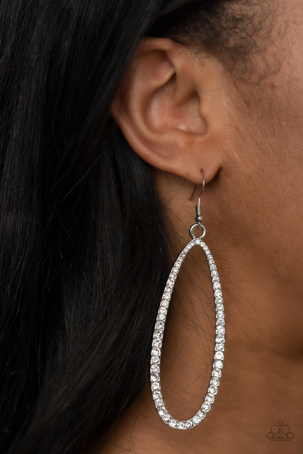 Paparazzi Accessories: Dazzling Decorum - White Earring