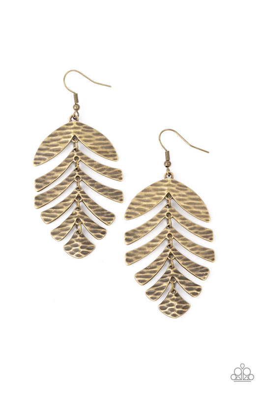 Paparazzi Accessories: Palm Lagoon - Brass Earring