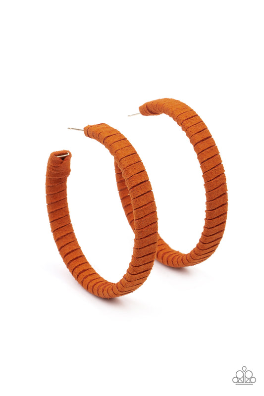 Paparazzi Accessories: Suede Parade - Orange Earring