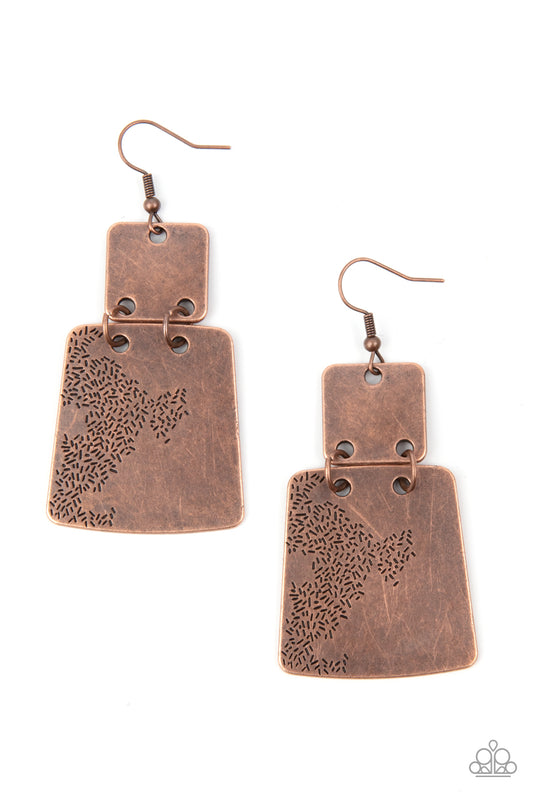 Paparazzi Accessories: Tagging Along - Copper Earring