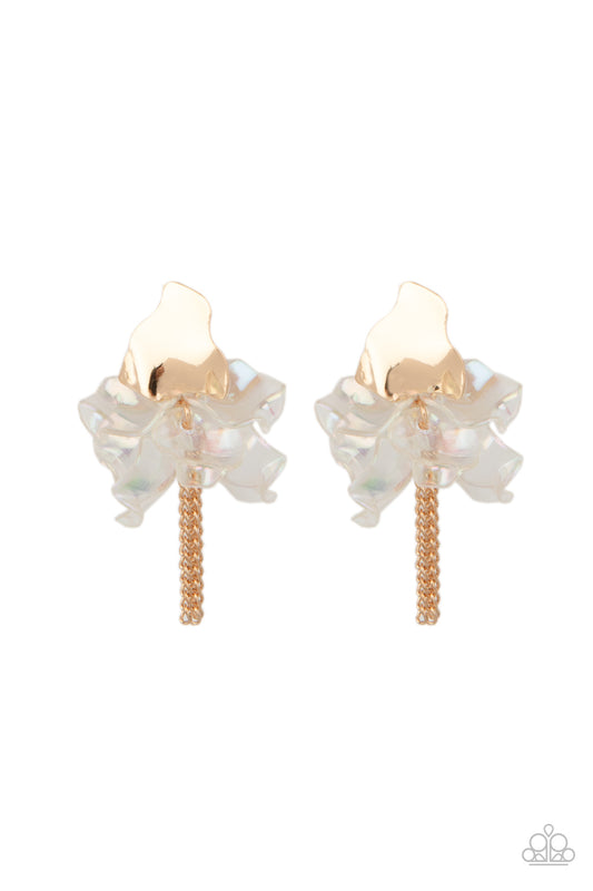 Paparazzi Accessories: Harmonically Holographic - Gold Earring
