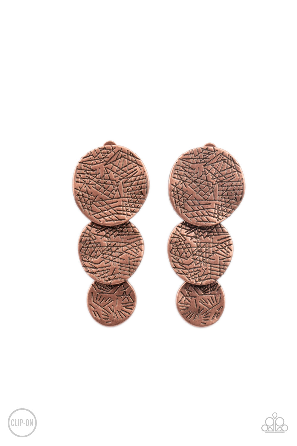 Paparazzi Accessories: Ancient Antiquity - Copper Clip On Earring