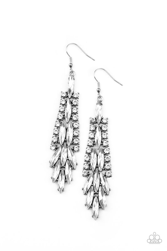 Paparazzi Accessories: Crown Heiress - White Earring