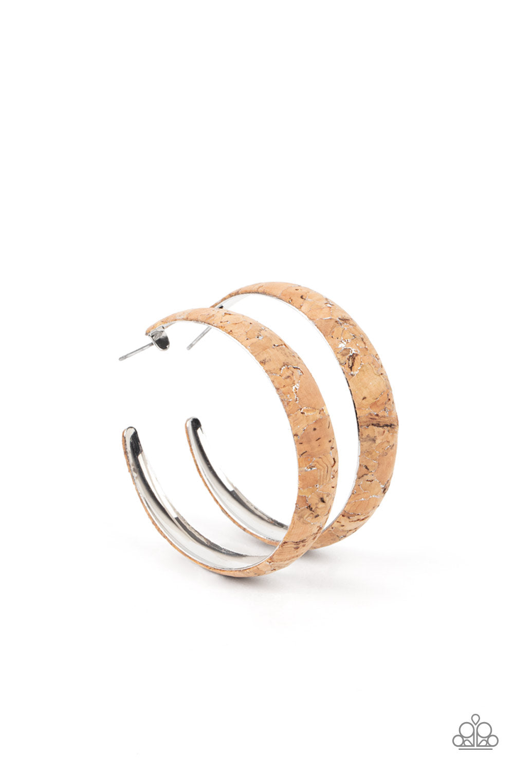 Papaarazzi Accessories: A CORK In The Road - Silver Earring