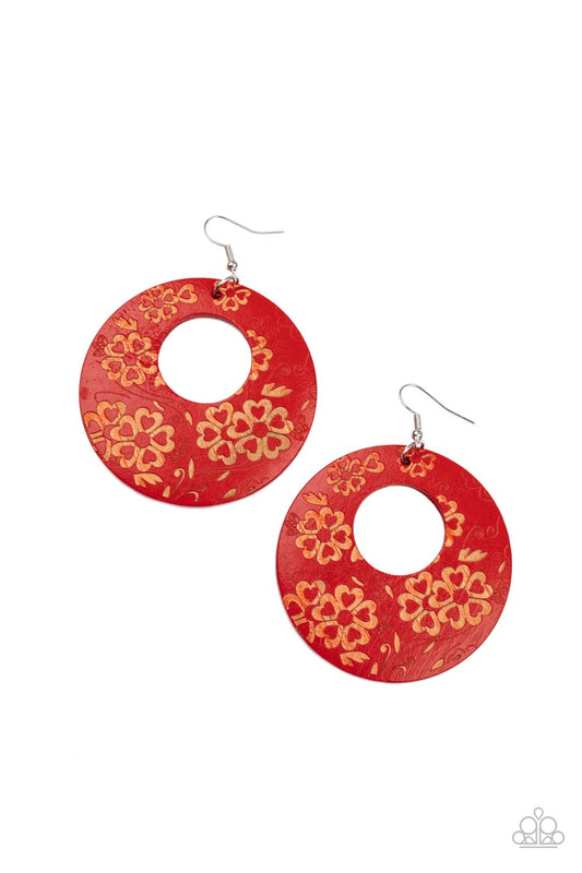 Paparazzi Accessories: Galapagos Garden Party - Red Earring
