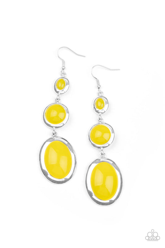 Paparazzi Accessories: Retro Reality - Yellow Earring