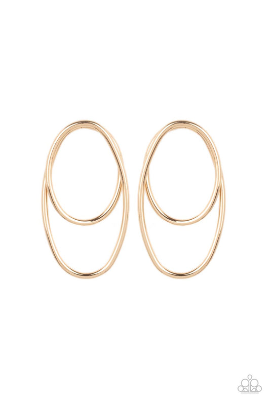 Paparazzi Accessories: So OVAL-Dramatic - Gold Earring
