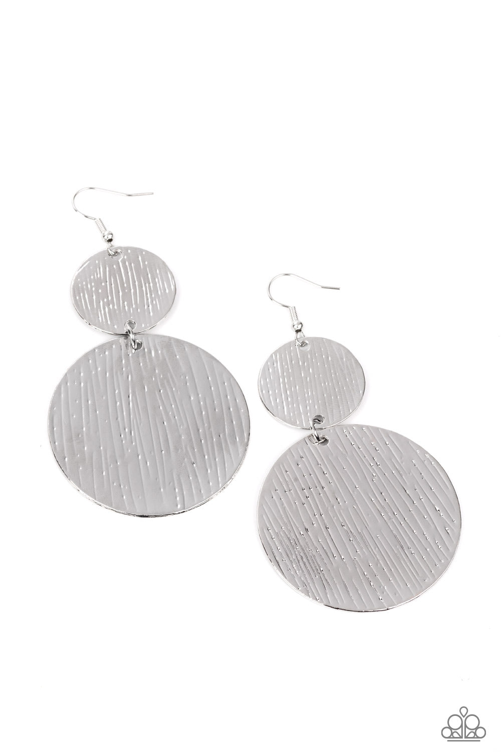 Paparazzi Accessories: Status CYMBAL - Silver Earring