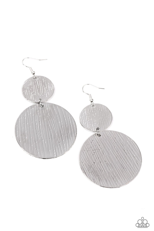 Paparazzi Accessories: Status CYMBAL - Silver Earring