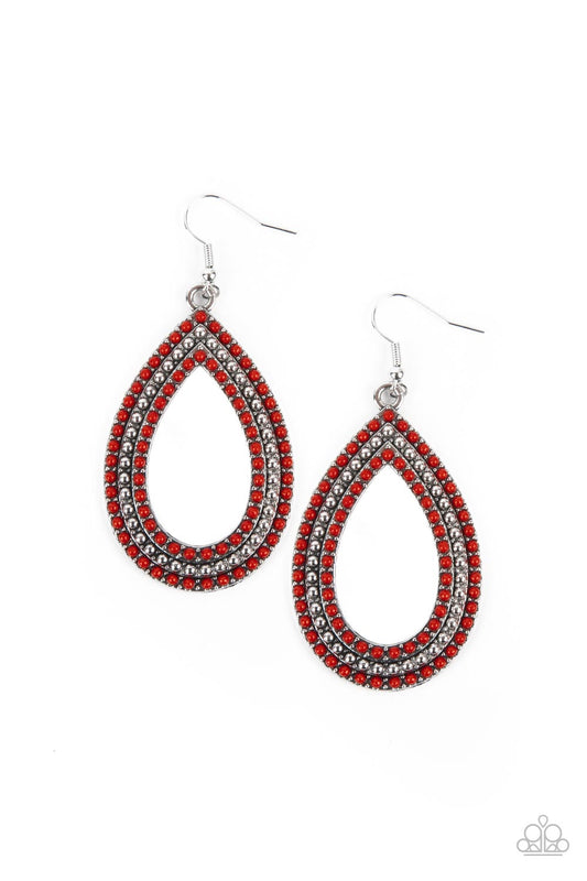 Paparazzi Accessories: Tear Tracks - Red Earring