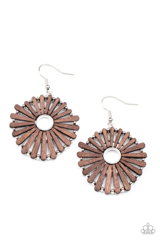 Paparazzi Accessories: SPOKE Too Soon - Brown Earring