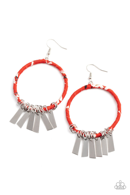 Paparazzi Accessories: Garden Chimes - Red Earring