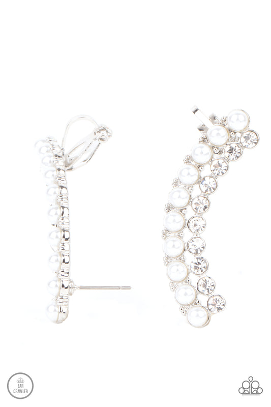 Paparazzi Accessories: Doubled Down On Dazzle - White Earring