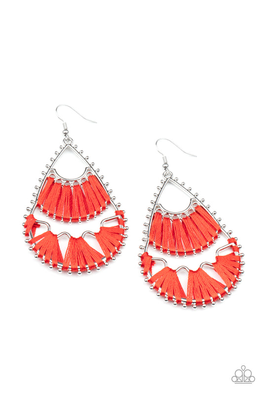Paparazzi Accessories: Samba Scene - Red Earring