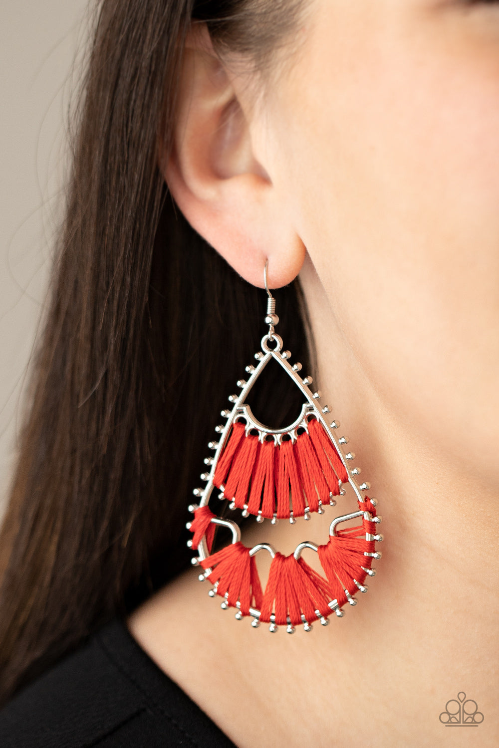 Paparazzi Accessories: Samba Scene - Red Earring