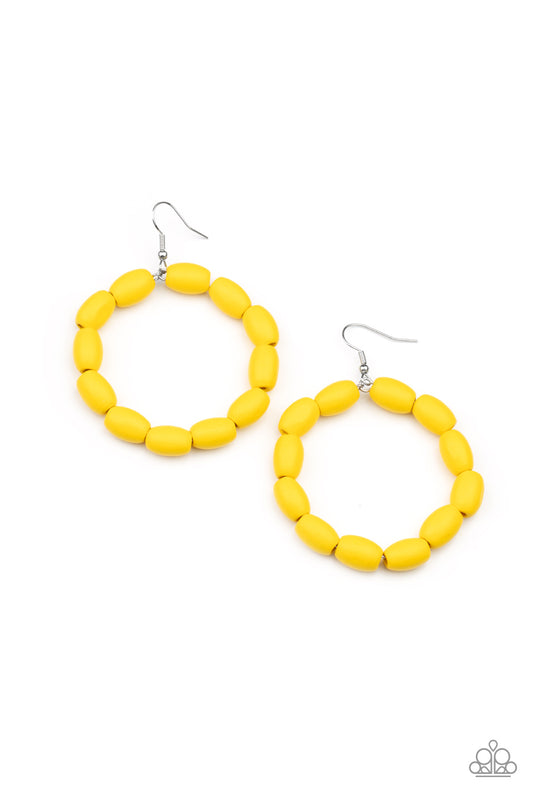 Paparazzi Accessories: Living The WOOD Life - Yellow Earring