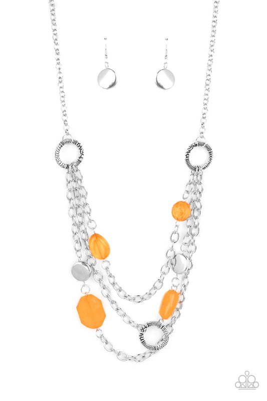 Paparazzi Accessories: Oceanside Spa - Orange Necklace