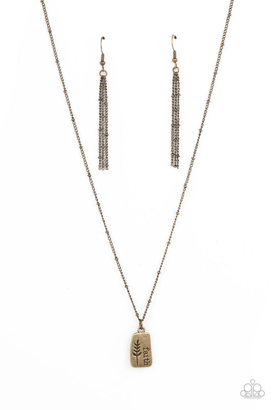 Paparazzi Accessories: Faith Over Fear - Brass Necklace