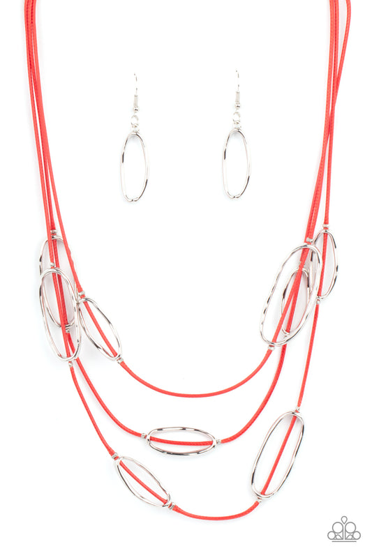 Paparazzi Accessories: Check Your CORD-inates - Red Necklace