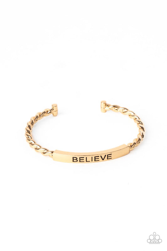 Paparazzi Accessories: Keep Calm and Believe - Gold Bracelet