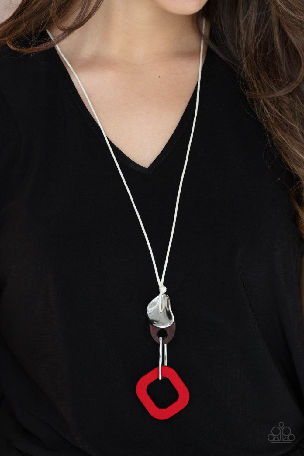 Paparazzi Accessories: Top Of The WOOD Chain - Red Necklace