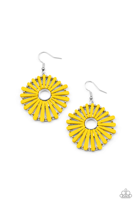 Paparazzi Accessories: SPOKE Too Soon - Yellow Earring