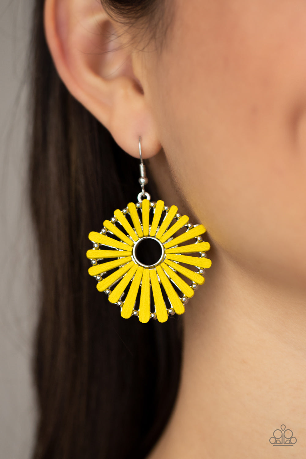 Paparazzi Accessories: SPOKE Too Soon - Yellow Earring