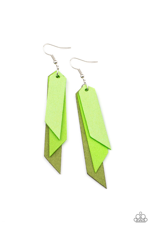 Paparazzi Accessories: Suede Shade - Green Earring