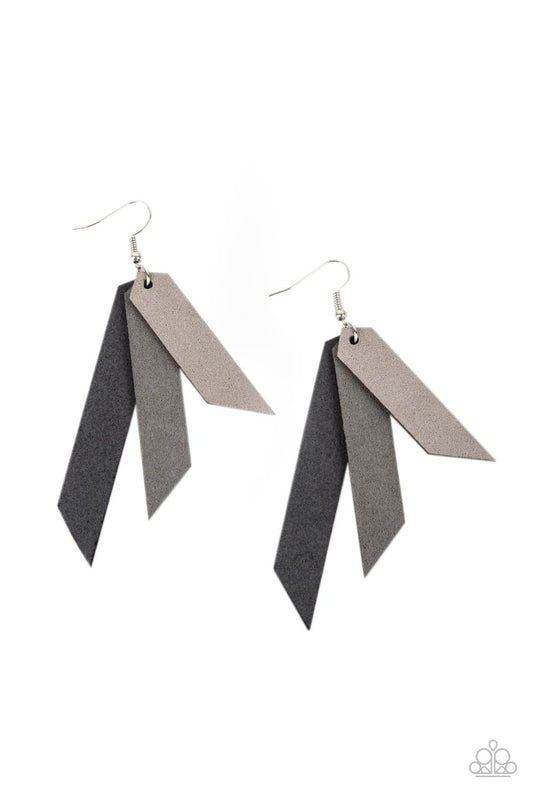 Paparazzi Accessories: Suede Shade - Silver Earring