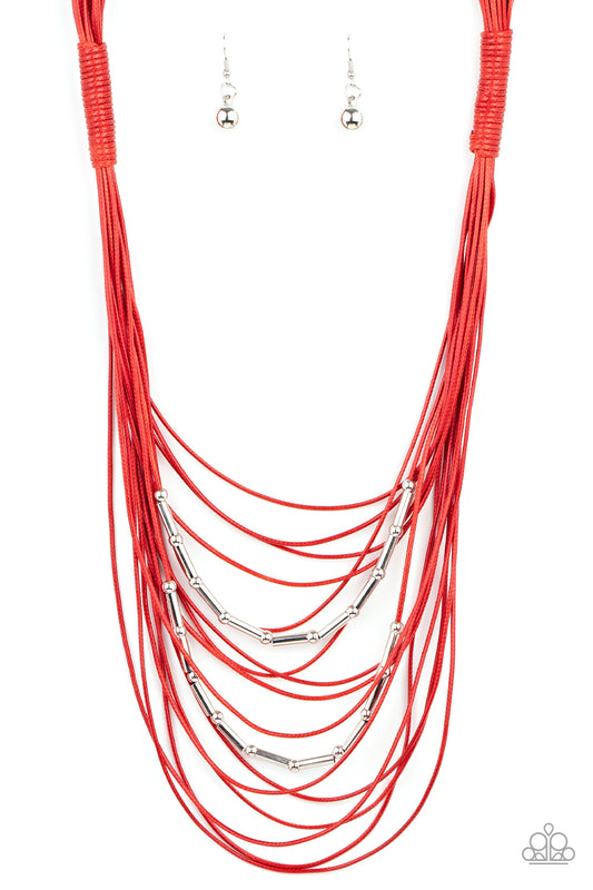Paparazzi Accessories: Nice CORD-ination - Red Necklace