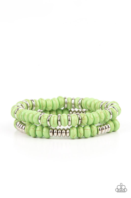 Paparazzi Accessories; Desert Rainbow - Green Bracelet