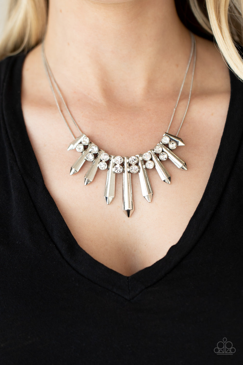 Paparazzi Accessories: Dangerous Dazzle - White Necklace