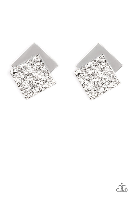 Paparazzi Accessories: Square With Style - Silver Earring