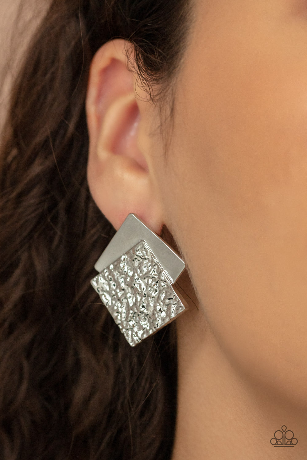 Paparazzi Accessories: Square With Style - Silver Earring