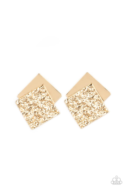 Paparazzi Accessories: Square With Style - Gold Earring