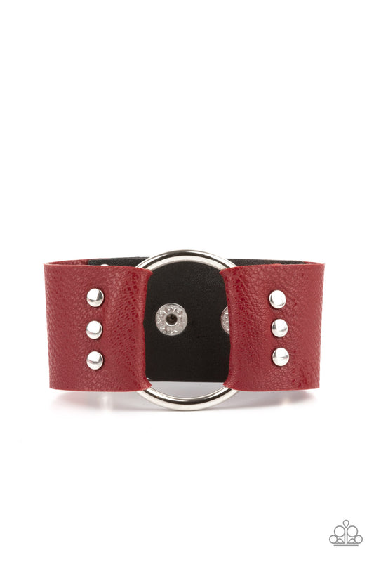 Paparazzi Accessories: Moto Mayhem - Red Bracelet