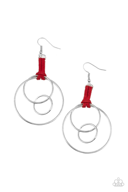 Paparazzi Accessories; Fearless Fusion - Red Earring