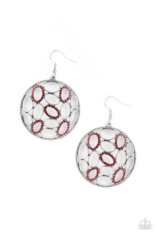 Paparazzi Accessories: Watch OVAL Me - Red Earring
