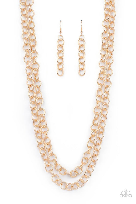 Paparazzi Accessories: Grunge Goals - Gold Necklace