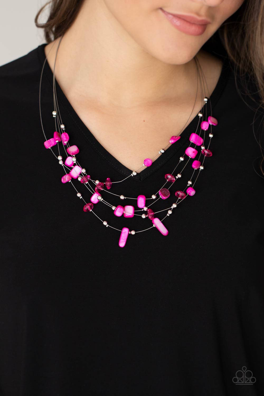 Paparazzi Accessories: Prismatic Pebbles - Pink Necklace