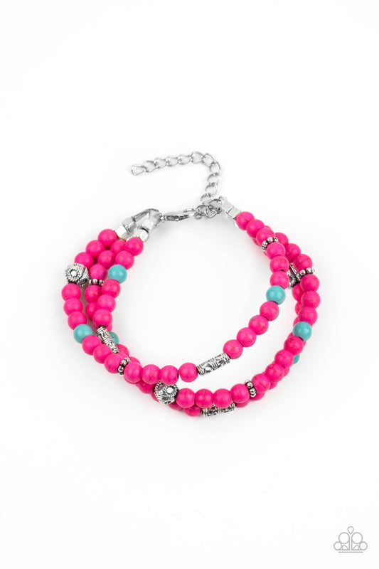 Paparazzi Accessories: Desert Decorum - Pink Bracelet