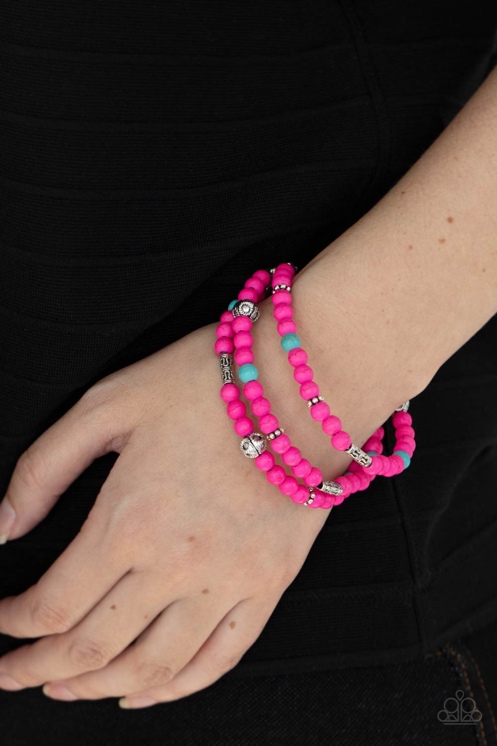 Paparazzi Accessories: Desert Decorum - Pink Bracelet