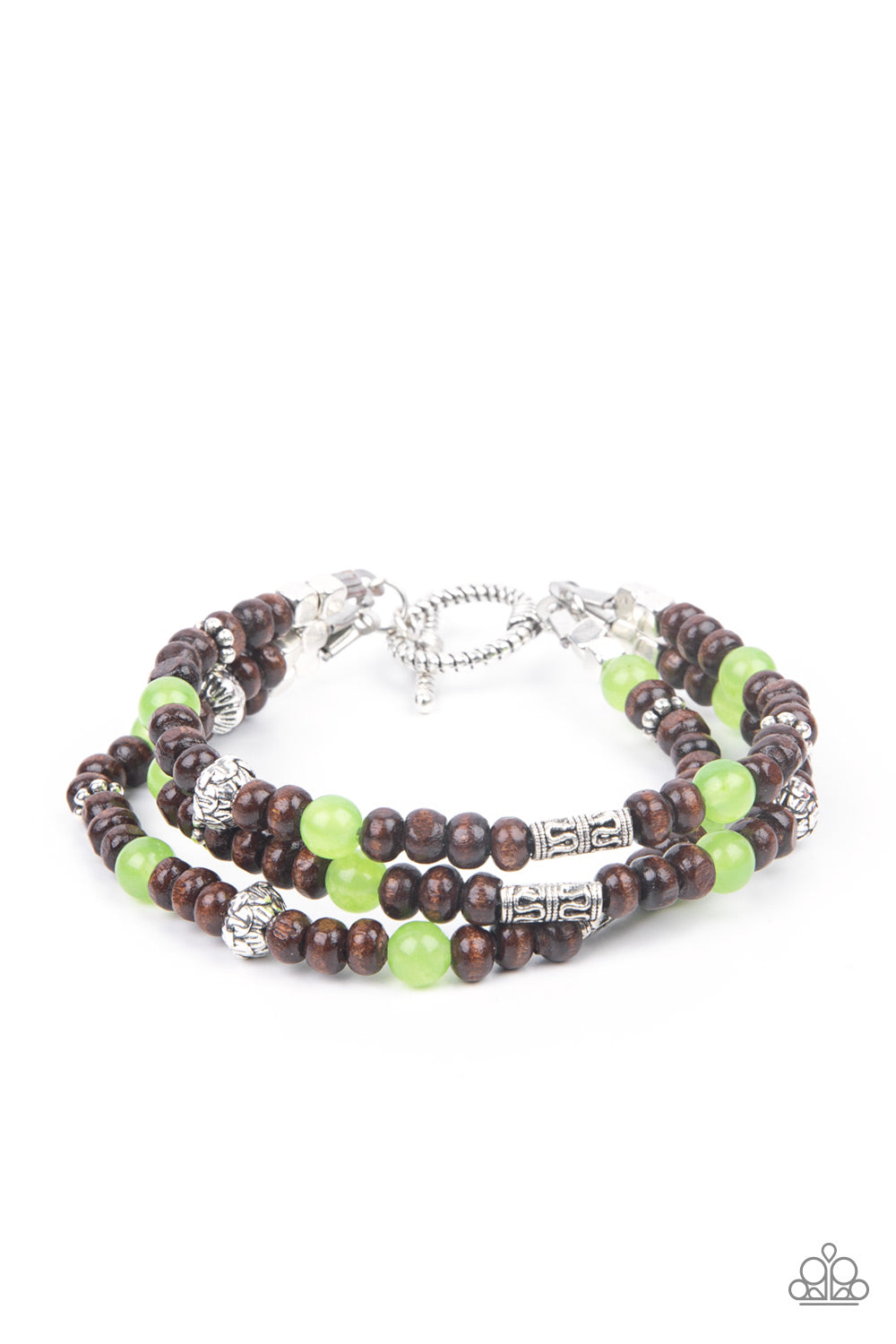 Paparazzi Accessories: Woodsy Walkabout - Green Bracelet