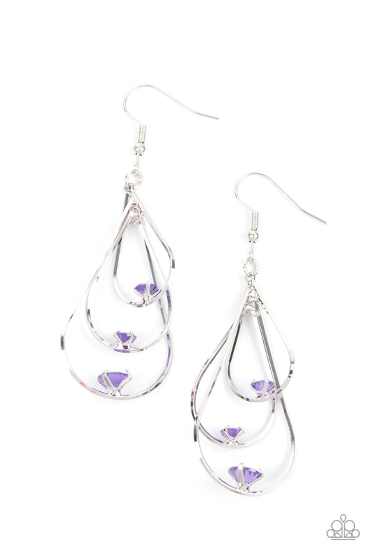 Paparazzi Accessories: Drop Down Dazzle - Purple Earring