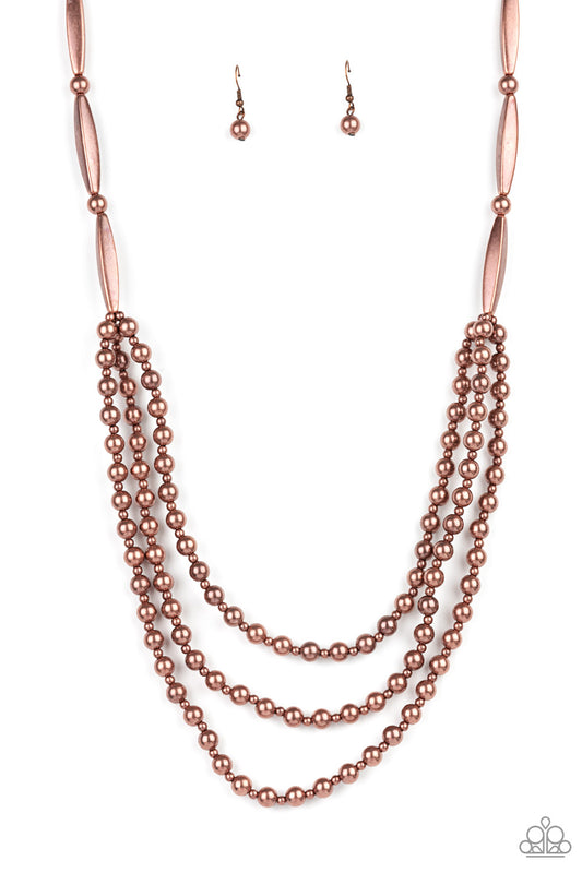 Paparazzi Accessories: Beaded Beacon - Copper Necklace