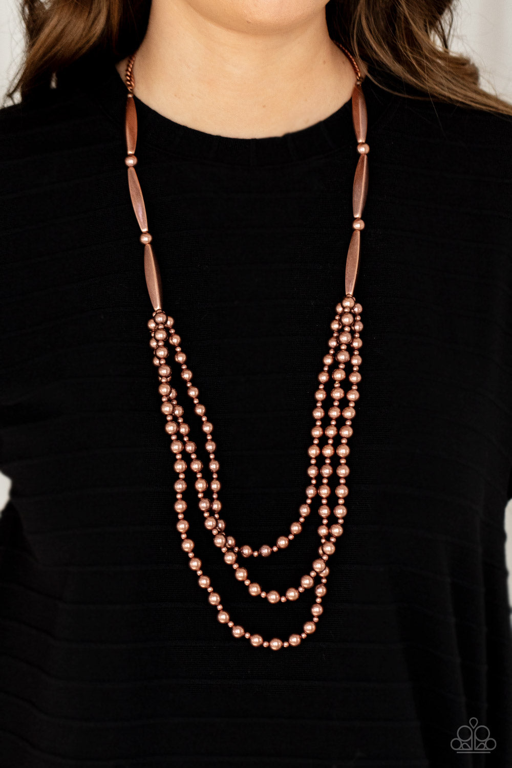 Paparazzi Accessories: Beaded Beacon - Copper Necklace