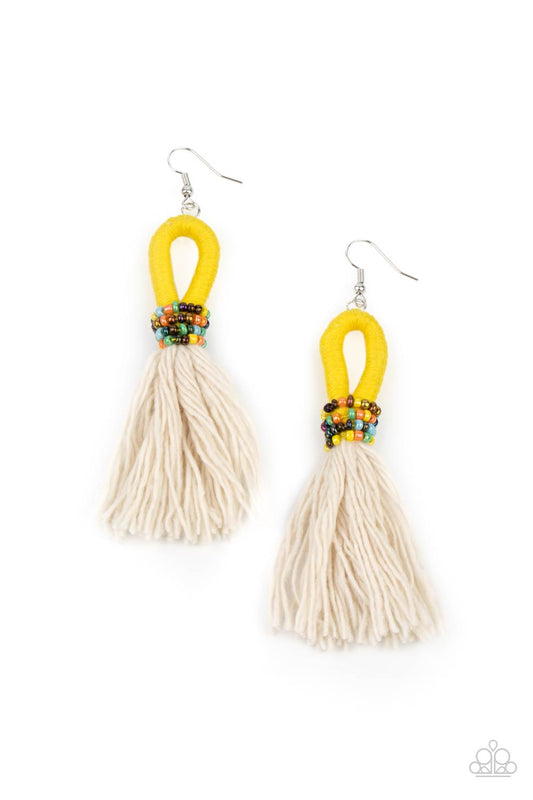 Paparazzi Accessories: The Dustup - Yellow Earring