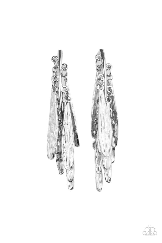 Paparazzi Accessories: Pursuing The Plumes - Silver Earring