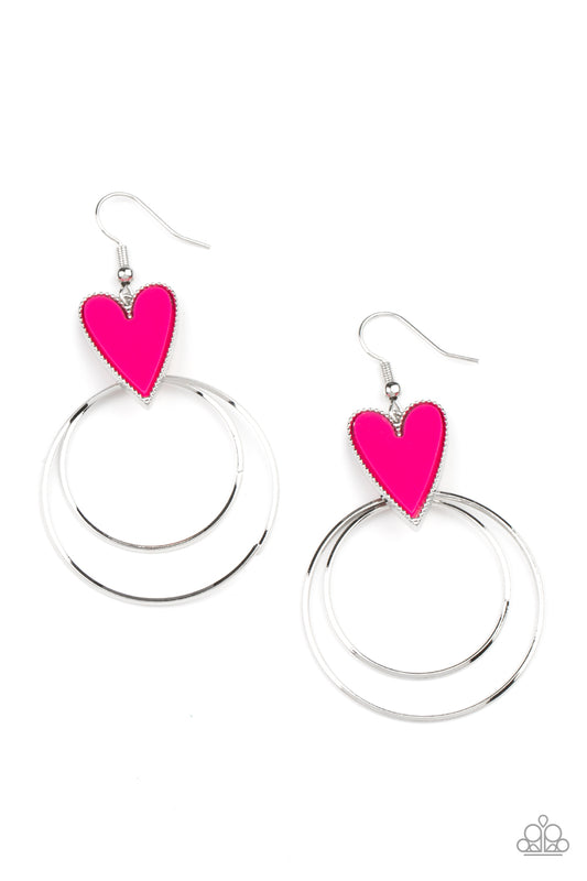 Paparazzi Accessories: Happily Ever Hearts - Pink Earring