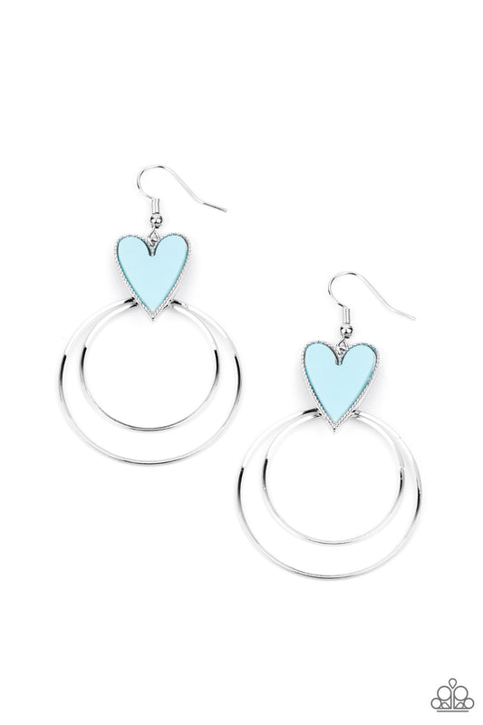Paparazzi Accessories: Happily Ever Hearts - Blue Earring